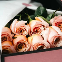 Premium Peach Roses Bouquet in a Luxury Box