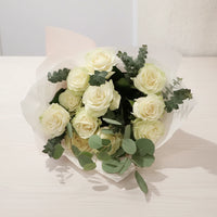 Bouquet Premium de 12 Roses Blanches