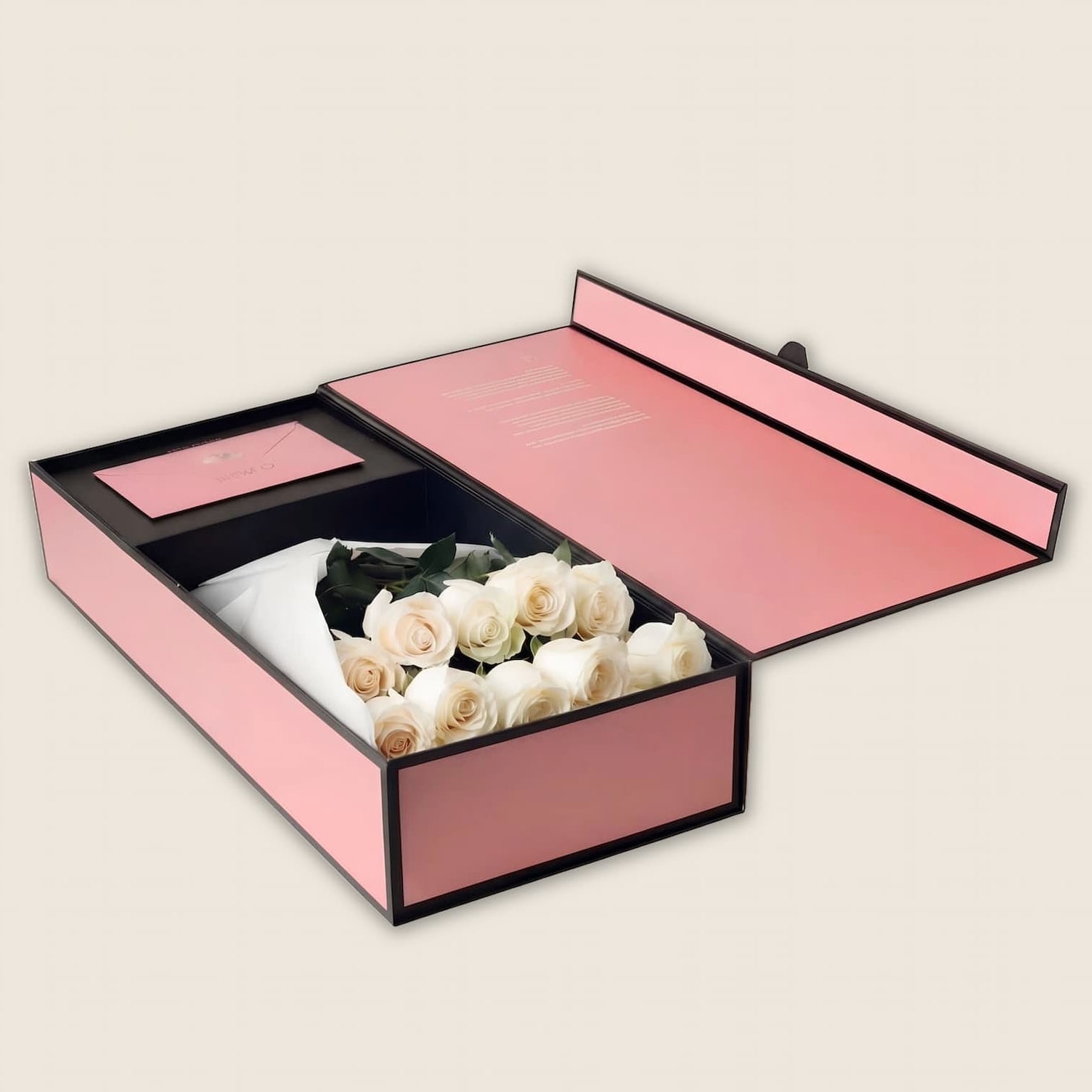 Rosas Brancas em Caixa Angulo